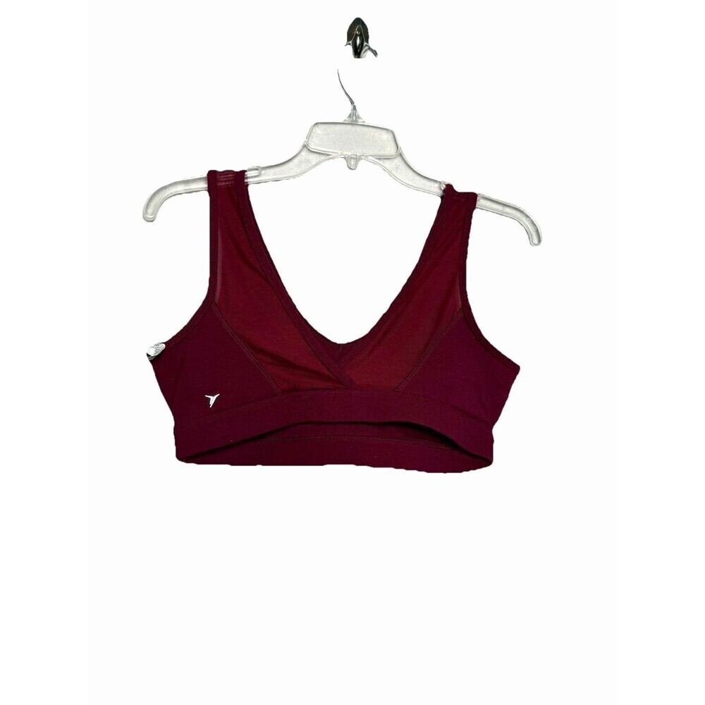 Old Navy Burgundy Go-Dry Sports Bra Medium Pull Over Excellent - Picture 2 of 5